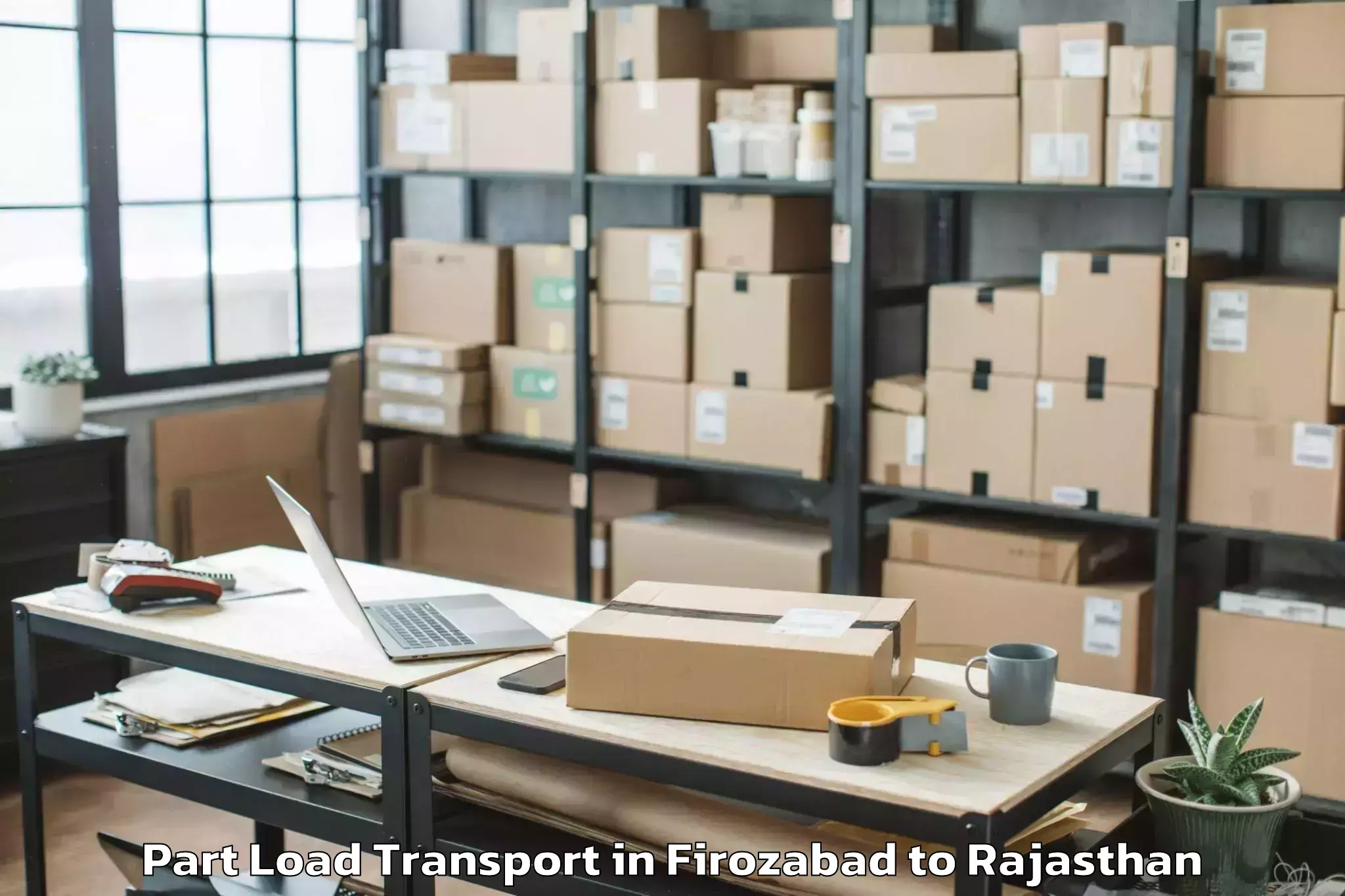 Reliable Firozabad to Jobner Part Load Transport